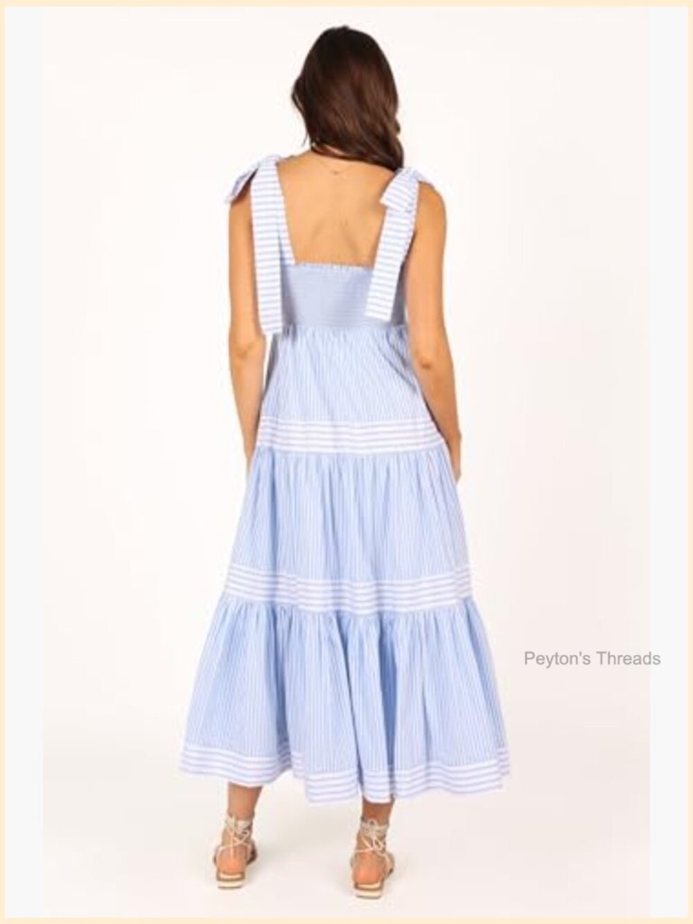 Maxi A-Line Dress with Square Neck and Shirred Back - Picture 7 of 7